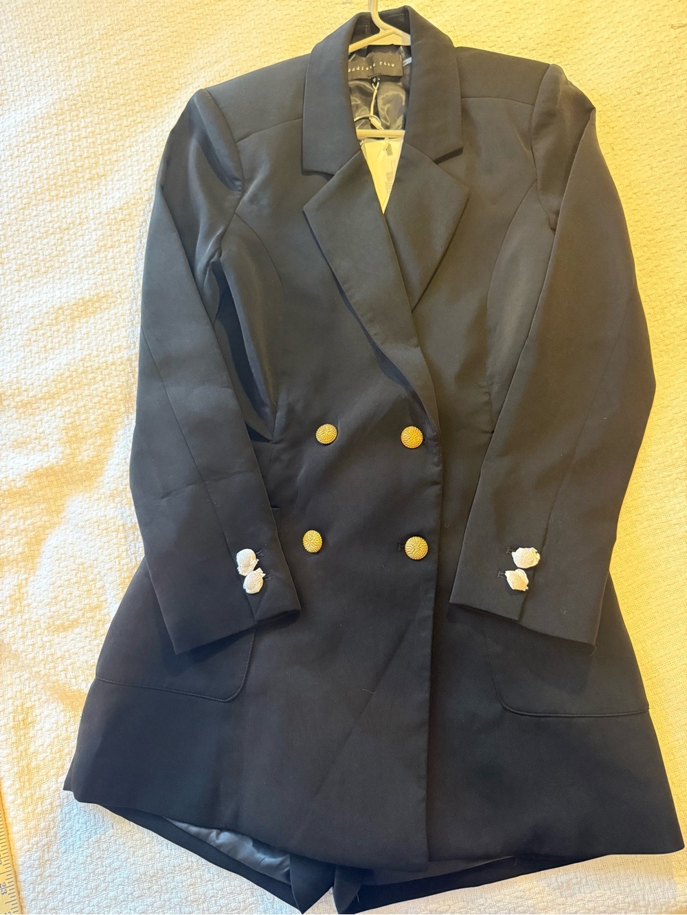 Endless Rose Black Double-Breasted Blazer Romper